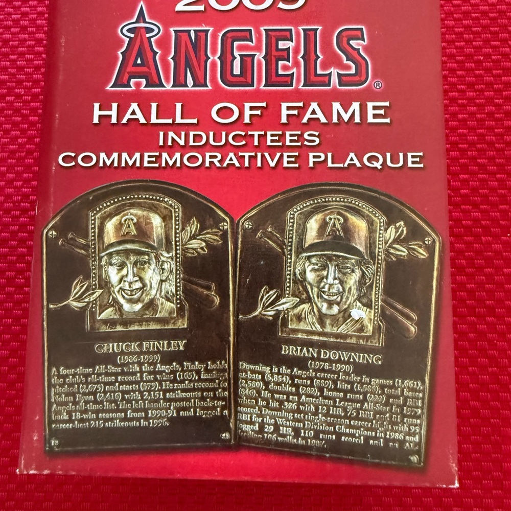 Collectible Angels Hall of Fame Commemorative Plaque April 9, 2009